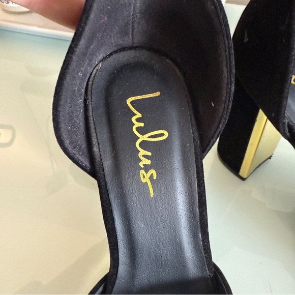 Lulus Laura Black Velvet Ankle Strap Heels - Picture 4 of 9